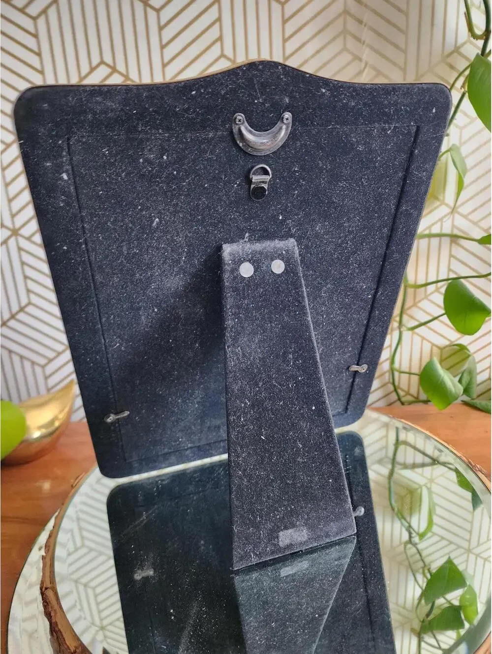 Vintage Gold Brass 1980s Freestanding Photo Frame 8x10